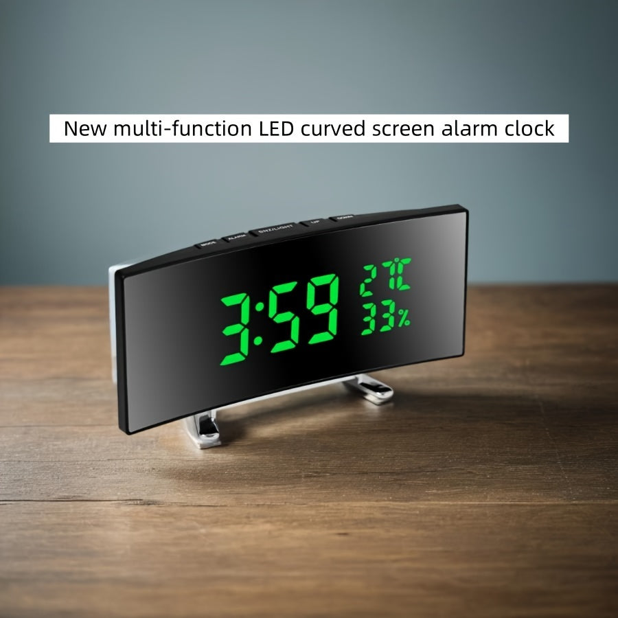 Réveil LED Multifonction Grand Ecran 6,6 Pouces - Heure Temperature Humidite USB