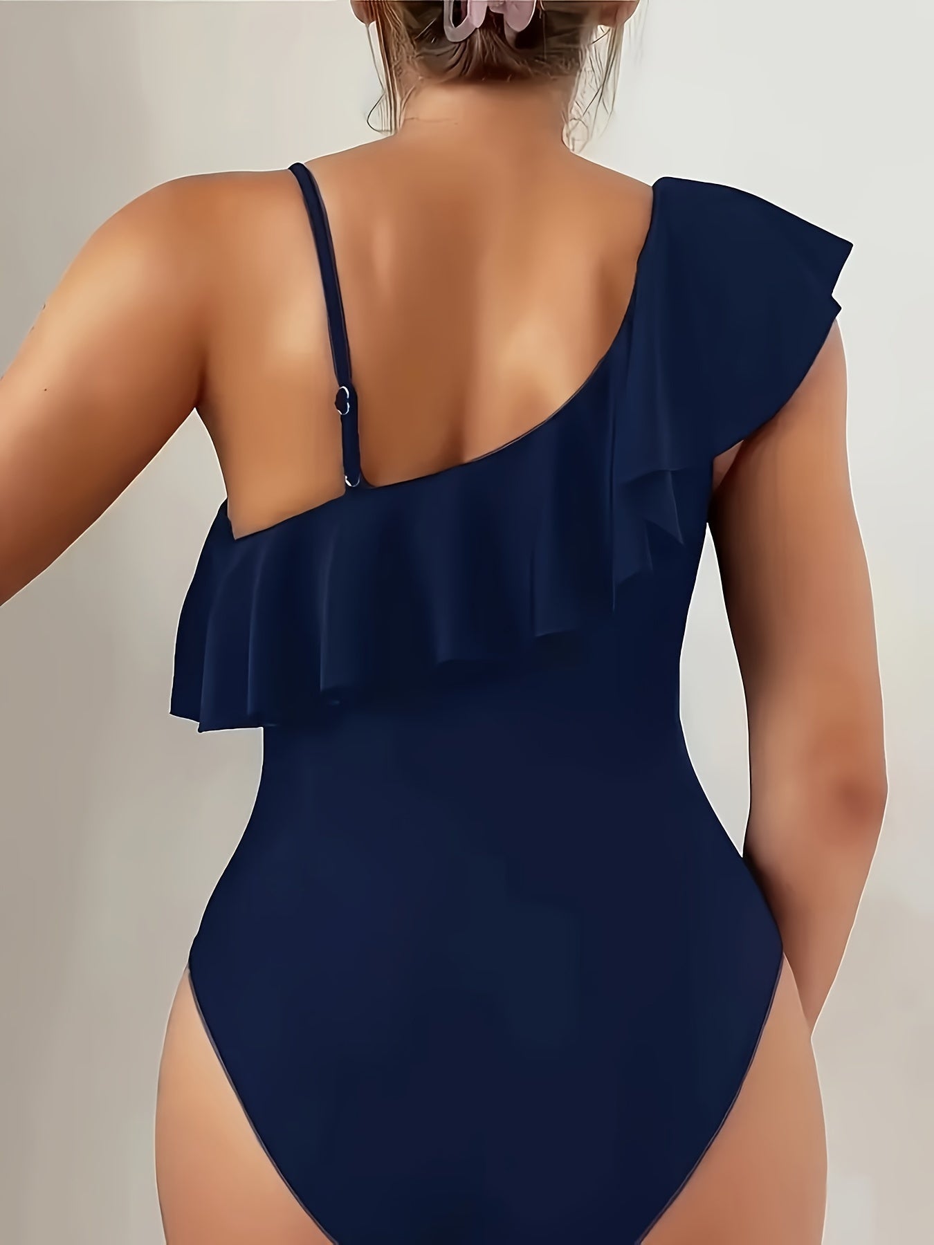 Maillot de Bain Une Pièce Femme – Élégant, Maille Extensible, Une Épaule 👙✨