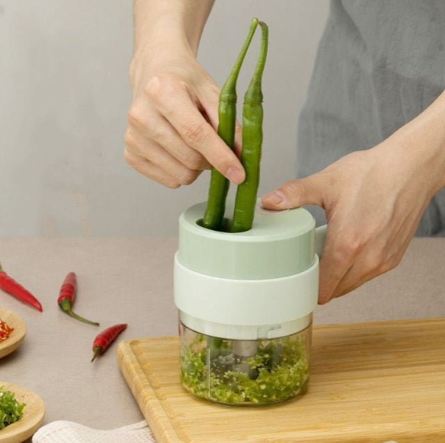 Presse-Ail Electrique Multifonctionnel Sans Fil - Hachoir Cuisine Compact