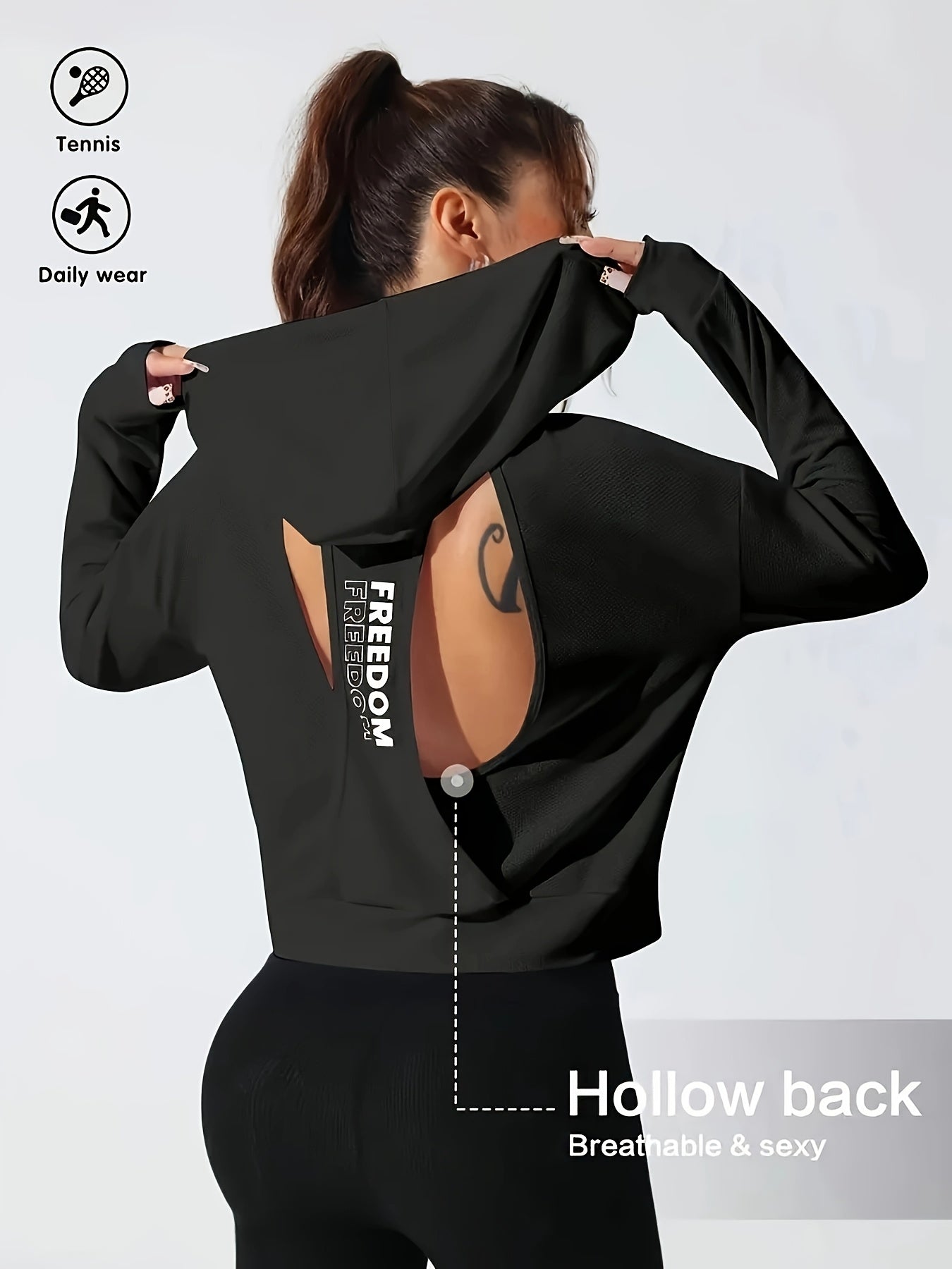 Sweat à capuche  à manches longues pour femme - Topdecheztop.fr