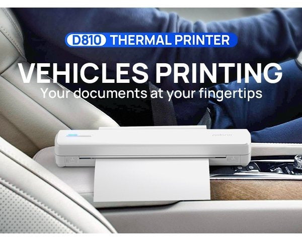 Imprimante Thermique Portable D810 – Sans Fil, USB, Autocollants & Papier Thermique