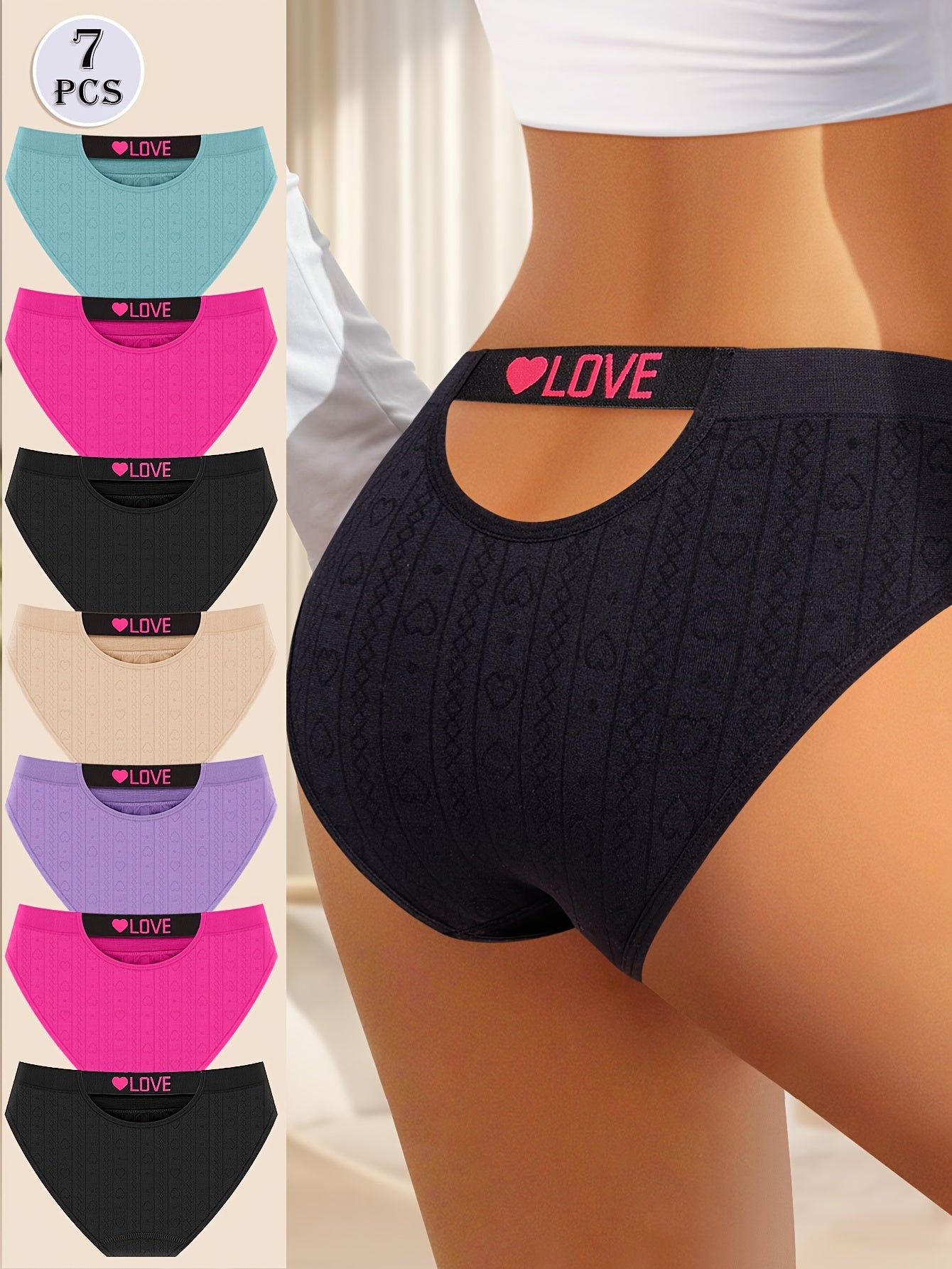 Lot de 7 Slips Bikini Sans Coutures Femme — 90% Nylon, Doublure Coton, Taille Basse, S-XXL