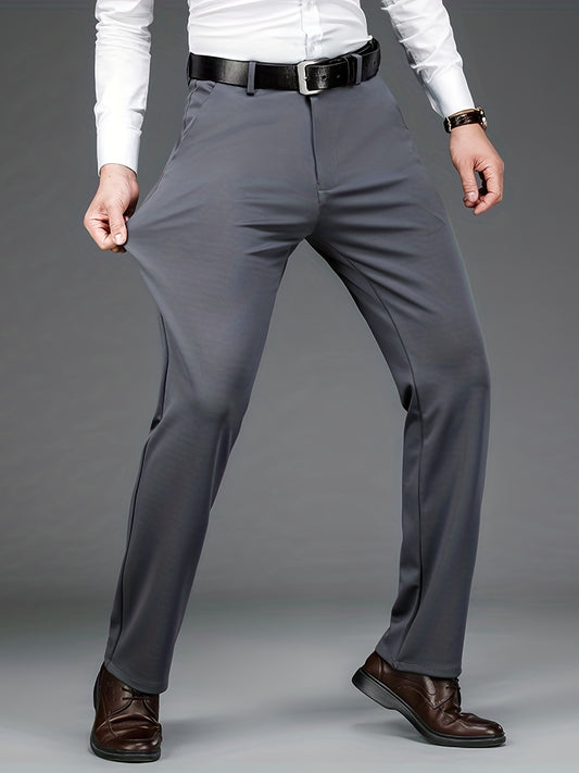 Pantalon Habillé Homme Classique – 93,5% Polyester 6,5% Élasthanne, Coupe Régulière, 6 Coloris XS-XXL