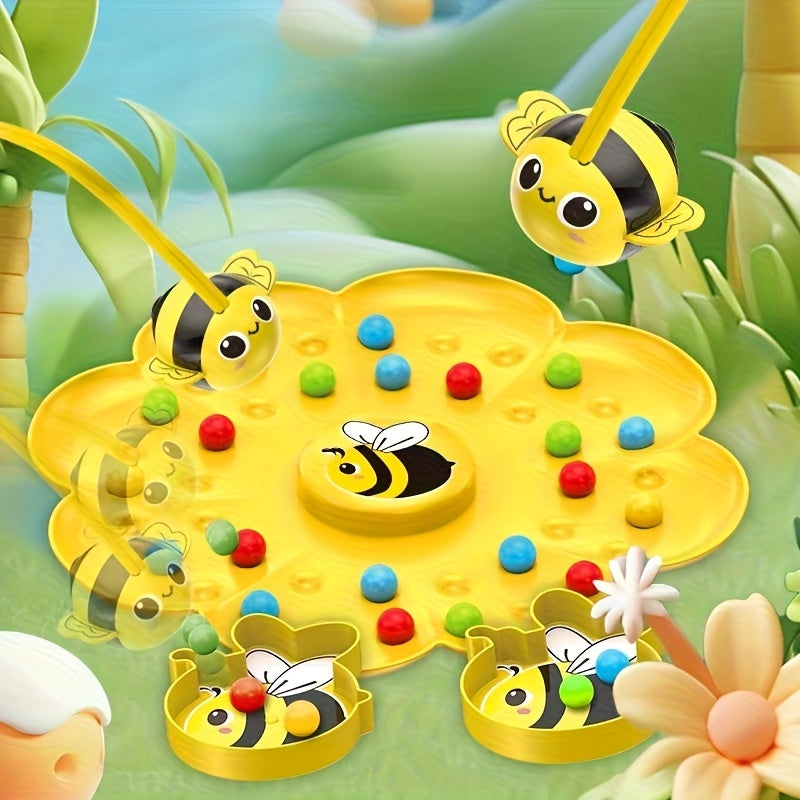 Jeu de Peche Magnetique STEM - 69 Pieces, Plateau Nid d'Abeille, Educatif, des 3 Ans