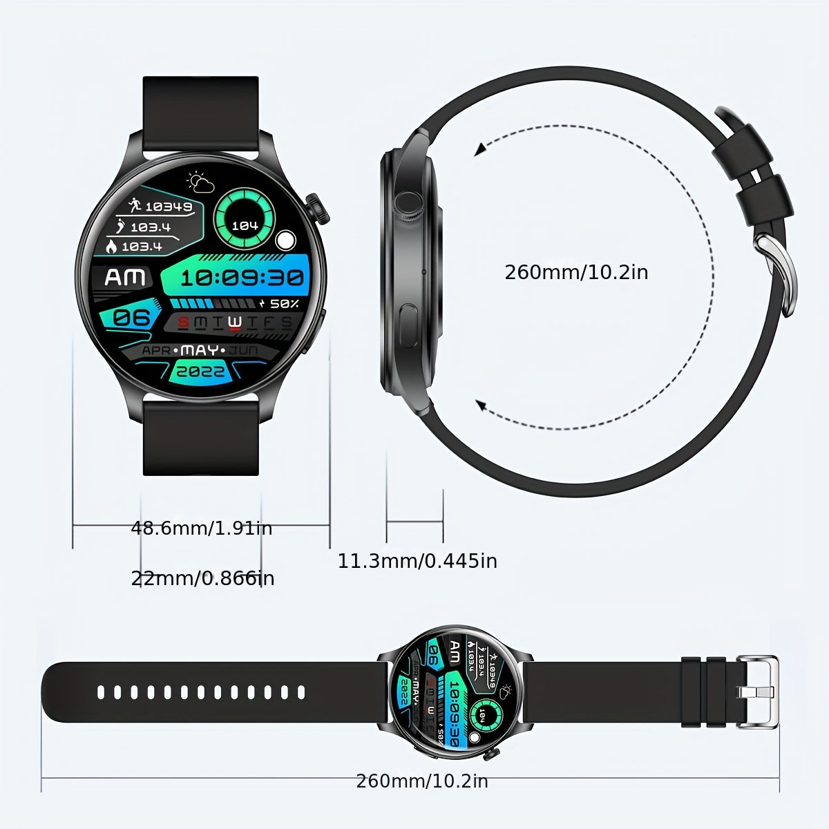 Montre Connectée Femme – Écran AMOLED 1,53", 100+ Modes Sportifs, Appels Sans Fil & IP68 | Charge Magnétique