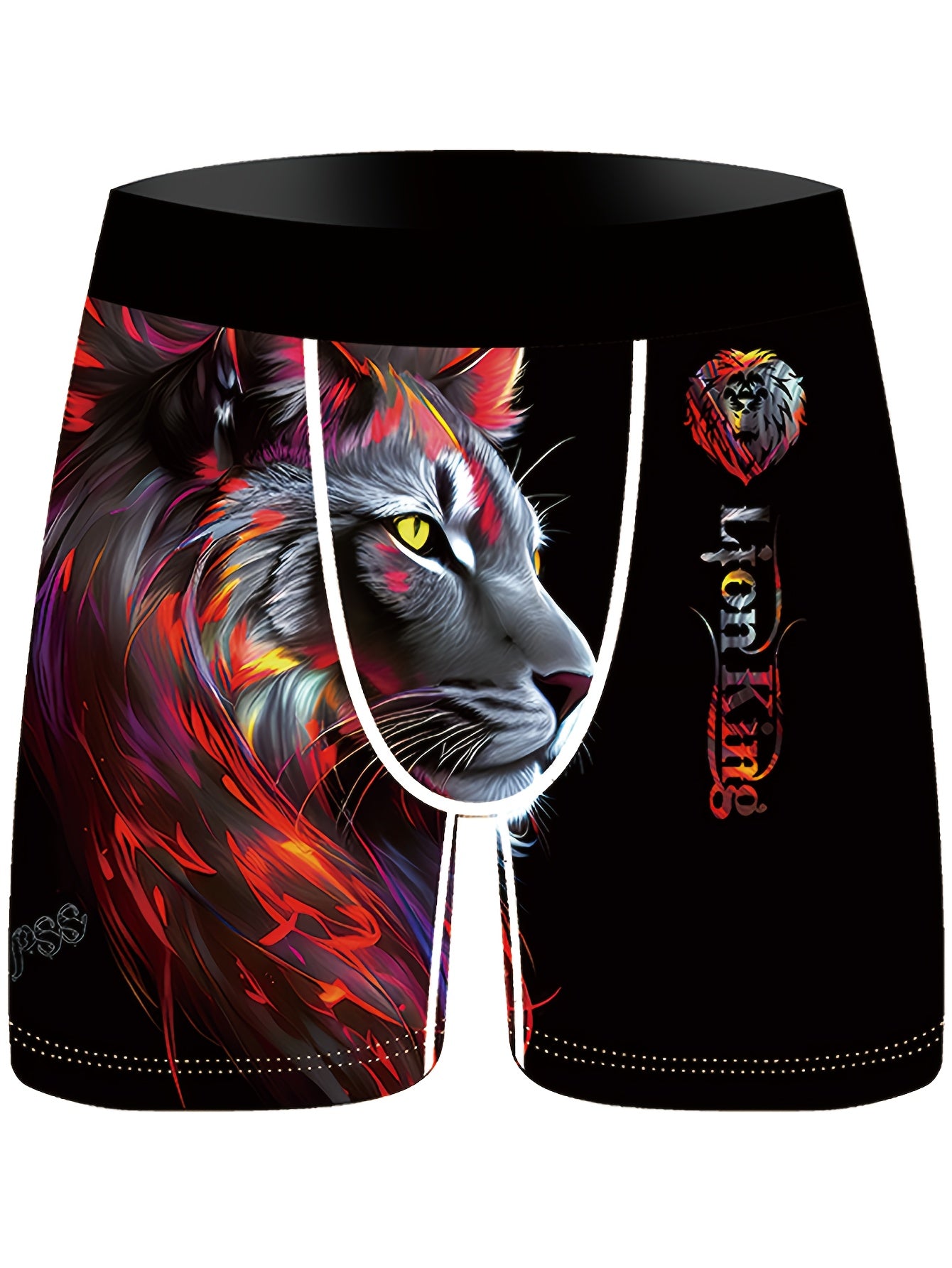 Lot de 3 Boxers Shorty Homme — Fibre Ice Sliky, 95% Polyester, Imprimé Lion, S-XXXL