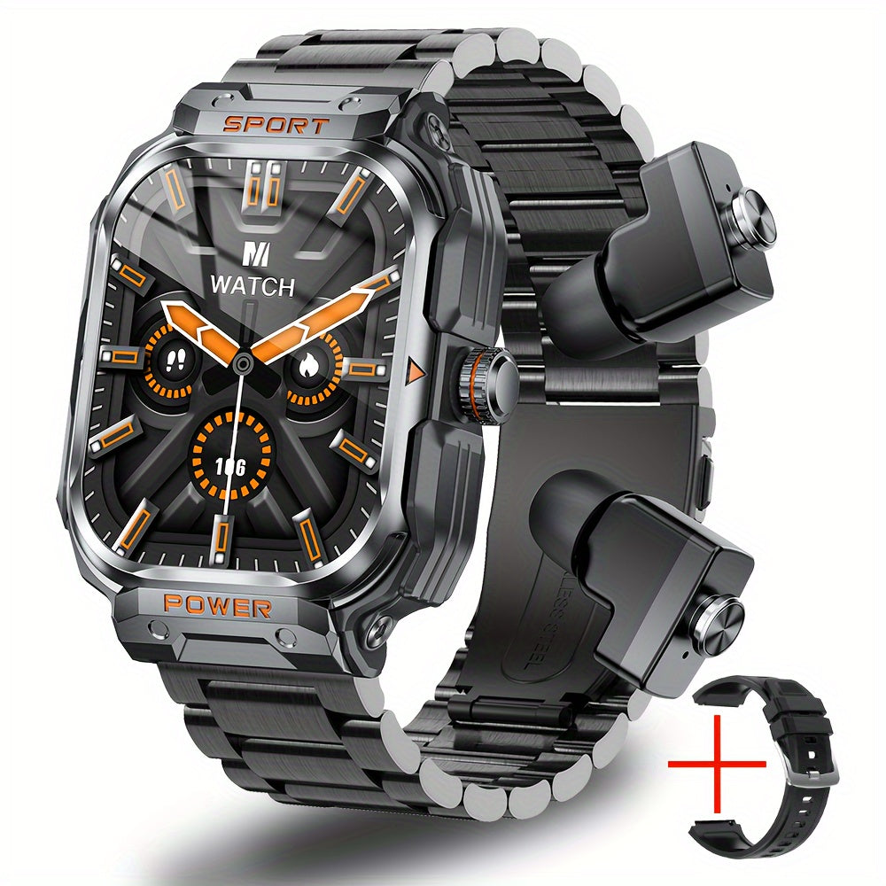 Montre Connectée Robuste Homme GT55 2-en-1 – IA & Commande Vocale, Écran IPS 2,01", IP67, Bluetooth 5.2