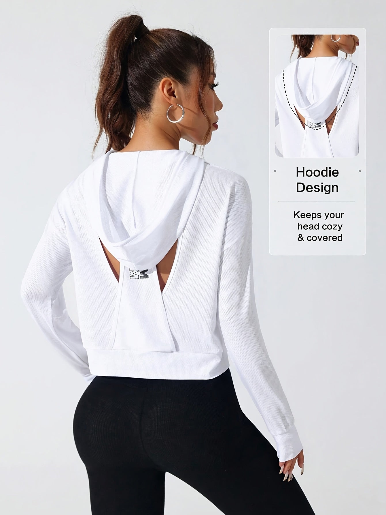 Sweat à capuche  à manches longues pour femme - Topdecheztop.fr