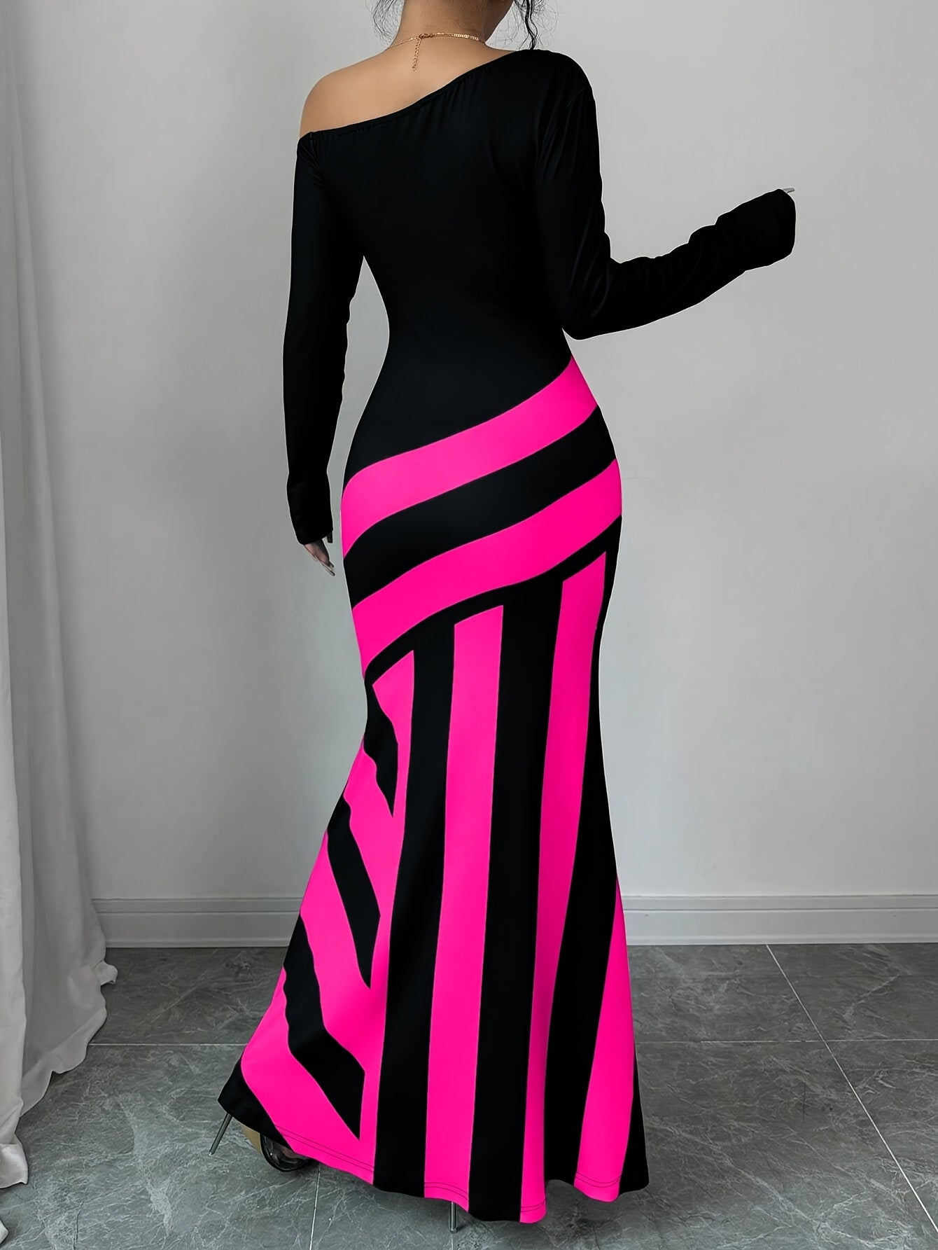 Robe Multi-Positions Femme - Asymetrique, Motif Geometrique, Style Elegant, 3 Coloris