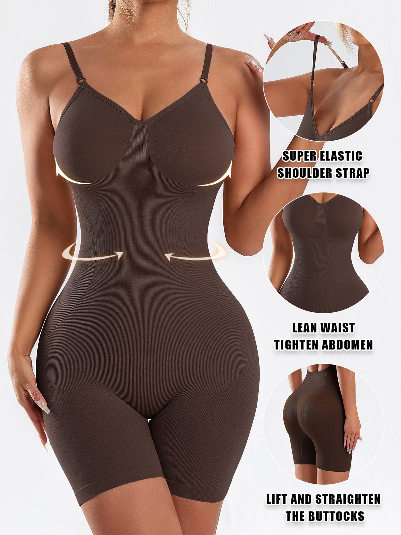 Body Une Pièce Élégant Femme — 85% Polyamide, Support Élevé, 3 Coloris, S-XXL