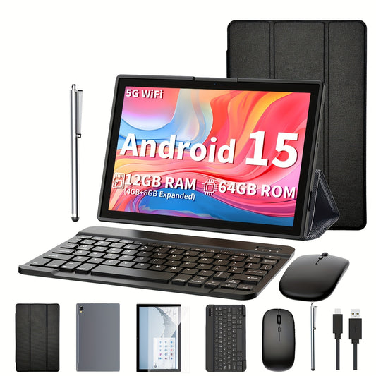 Tablette Android 15 10,1 Pouces 12Go RAM 64Go - 2-en-1 WiFi 6 Double Camera