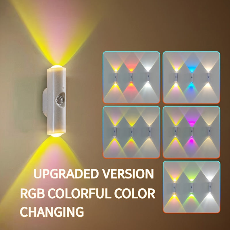 Lot 3 Appliques Murales LED Oeil de Chat Detecteur Mouvement RGB Rechargeable USB