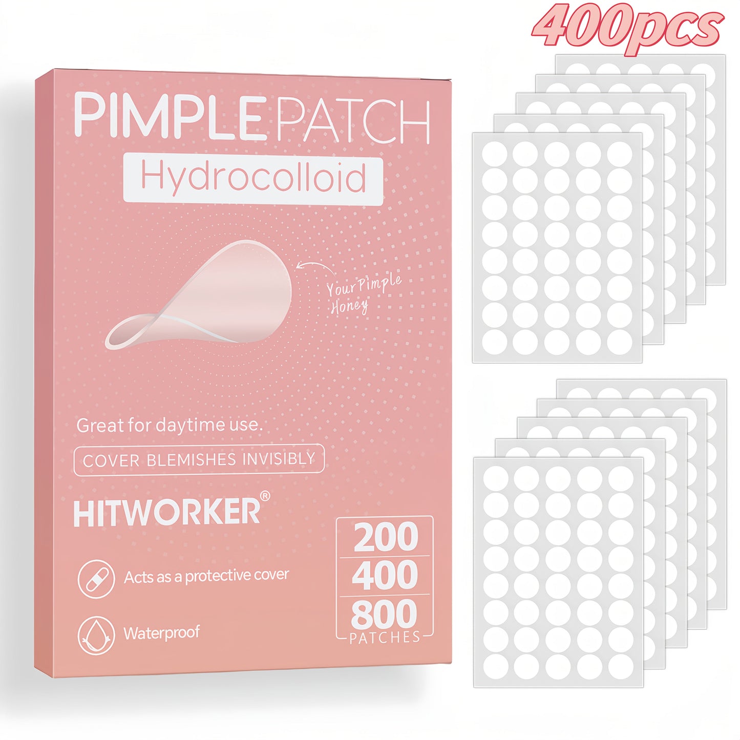 Patchs Invisibles Anti-Boutons Hydrocolloides - Lot 800 Pcs Acne Peau Nette Discrets