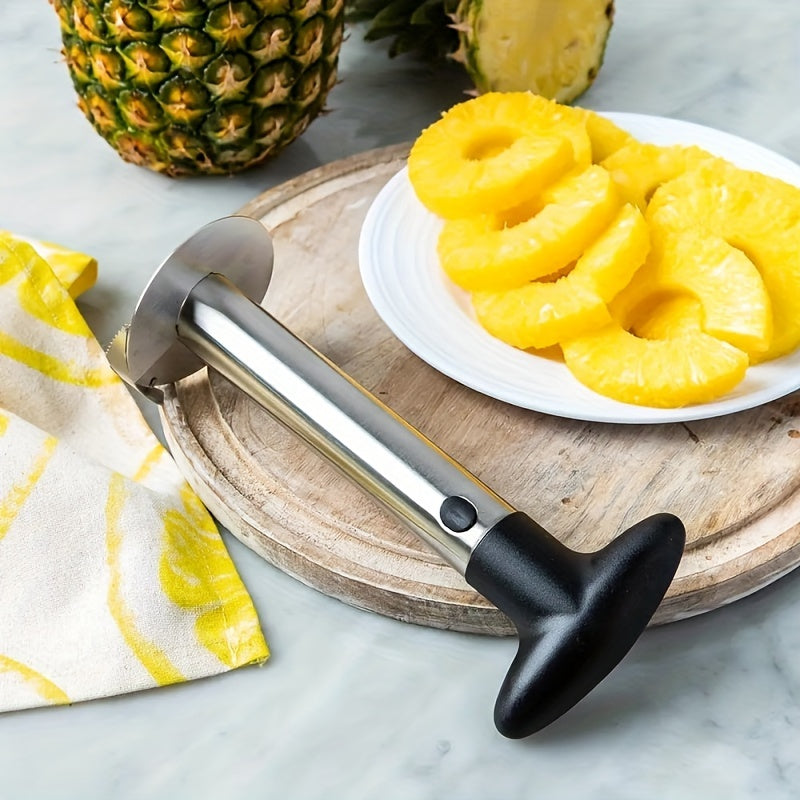 Eplucheur vide-ananas en acier inoxydable SHAON - Lame et manche amovibles, anti-rouille, jaune