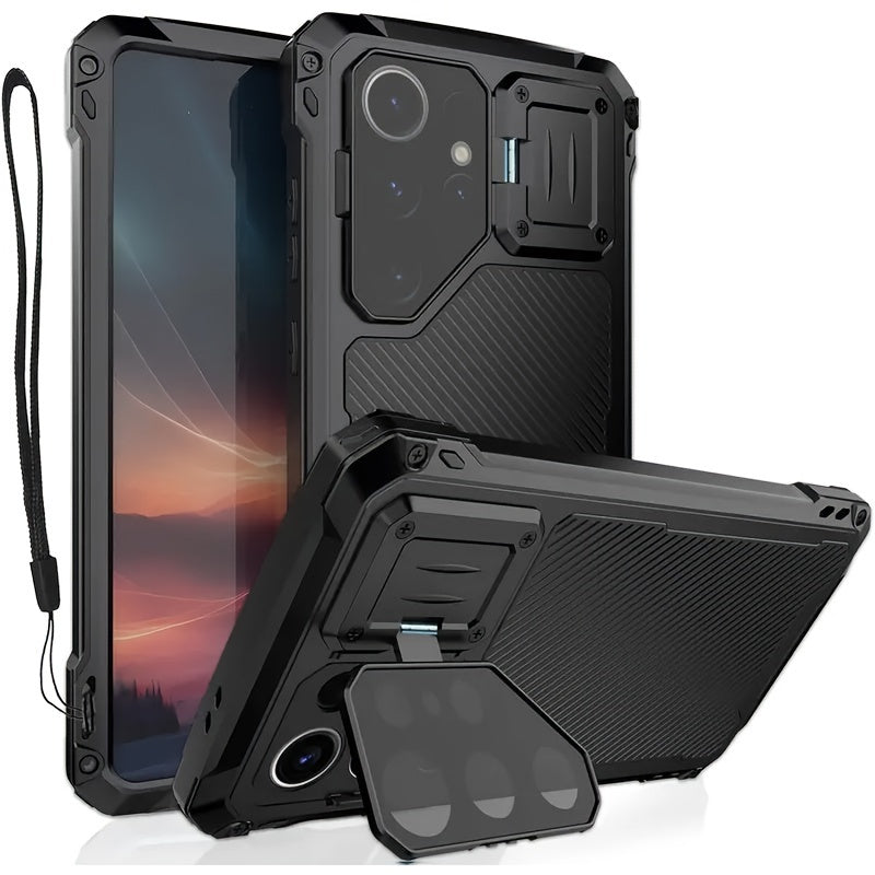 Coque Samsung Galaxy S23 S24 S25 Ultra Metal Magnetique Antichoc - Aluminium, Chargement Sans Fil, Protection Lentilles, Support, 3 Coloris