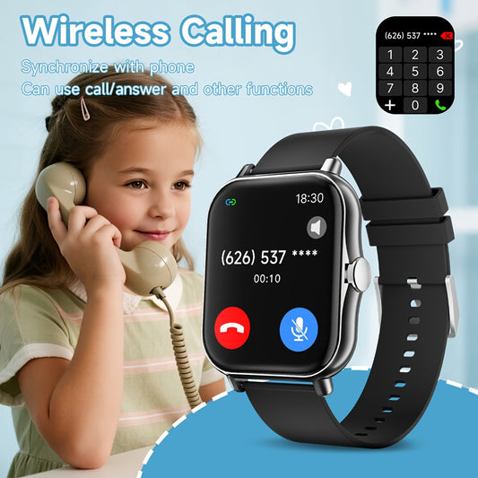 Montre Connectee Enfants Ados Ecran Tactile - Podometre, Musique, Calendrier, Alarme, Bracelet Silicone, 6 Coloris