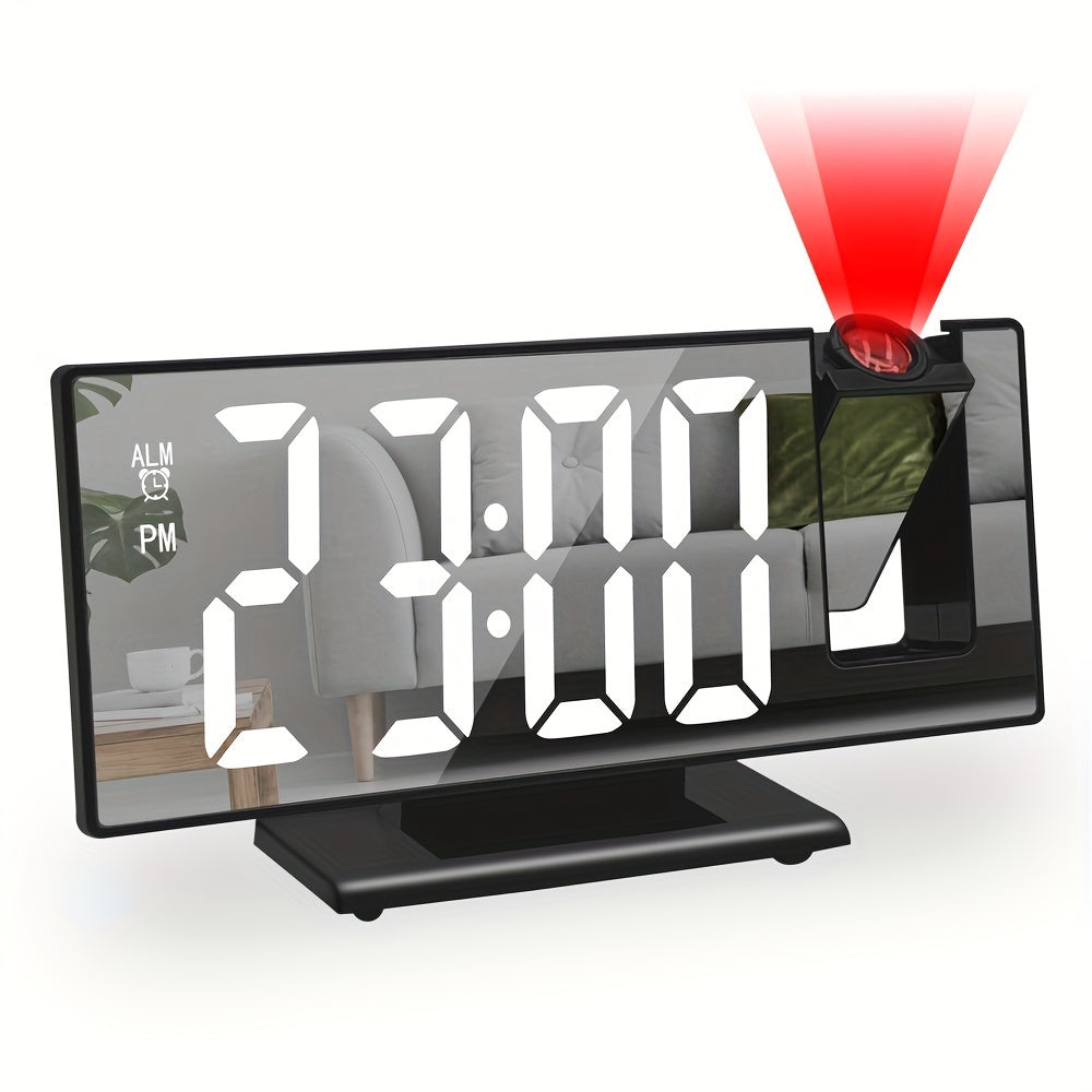 1 réveil NieNie rotatif à 180° avec projection et surface miroir, affichage LED - Topdecheztop.fr