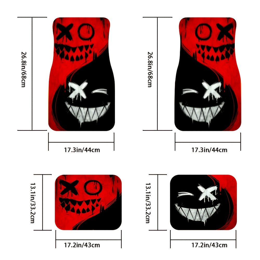 Lot de 4 Tapis de Sol Voiture Motif Fantômes – Caoutchouc Universel
