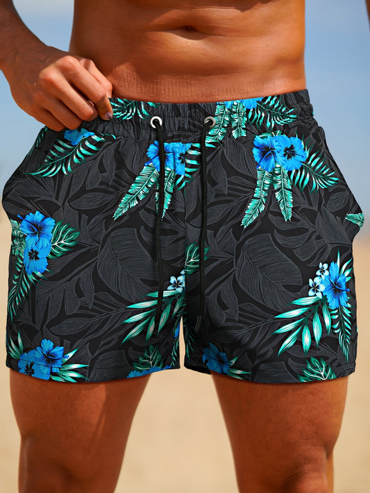 Short de Bain Homme Imprime Floral - Ceinture Elastique, Doublure Maille, 95% Polyester, Style Sport, 5 Coloris, FR XS au FR XXL