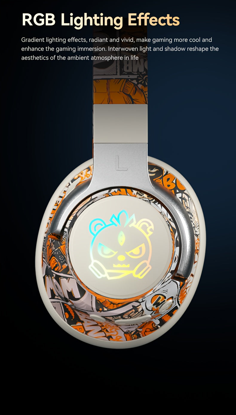 Casque Audio Circum-Aural Style Graffiti – Micro Intégré, Batterie 350mAh & USB-C | 3 Coloris | YUE CUI