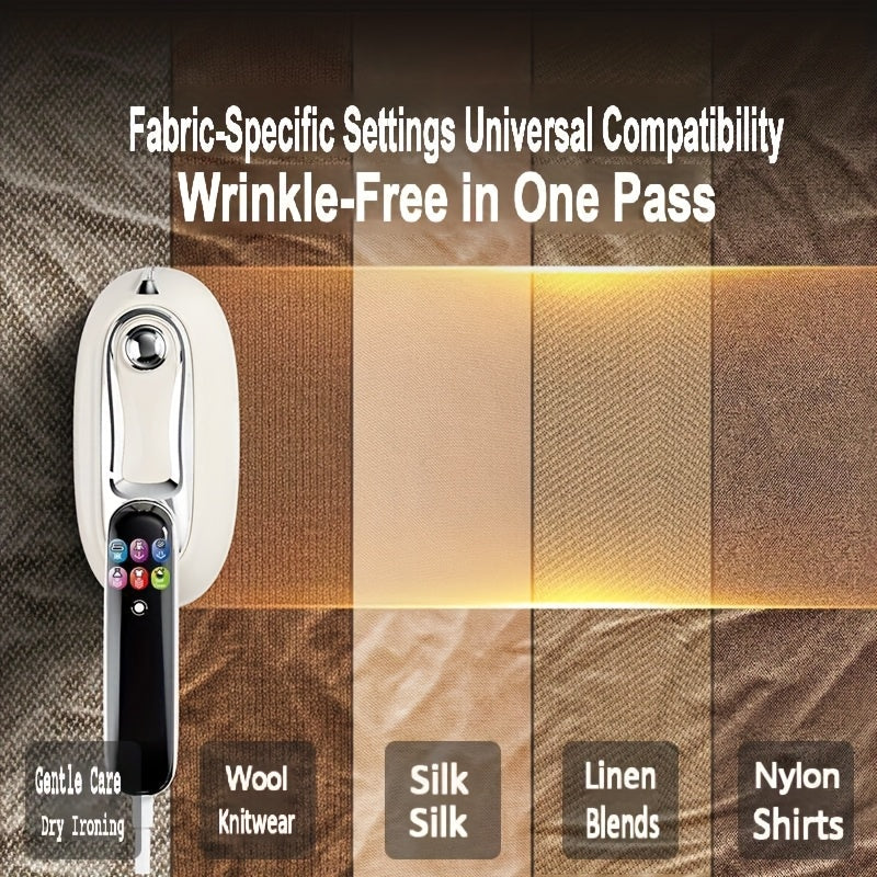 Fer a Repasser Vapeur Intelligent 6 Temperatures Autonettoyage Ecran HD Reservoir 160ml - 220-240V Beige Noir