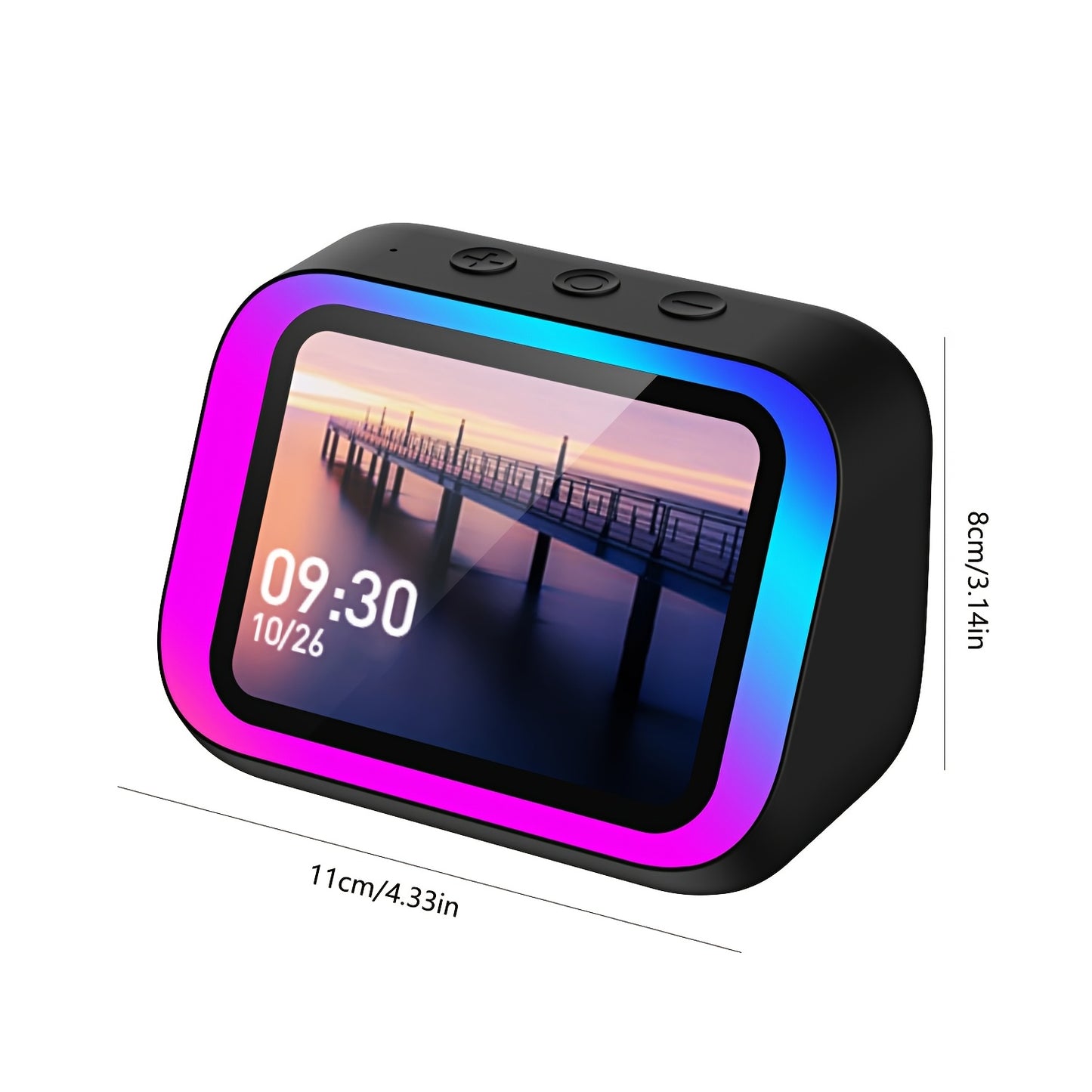 Enceinte Bluetooth Intelligente RGB - Horloge, Assistant Vocal, Son Hi-Fi