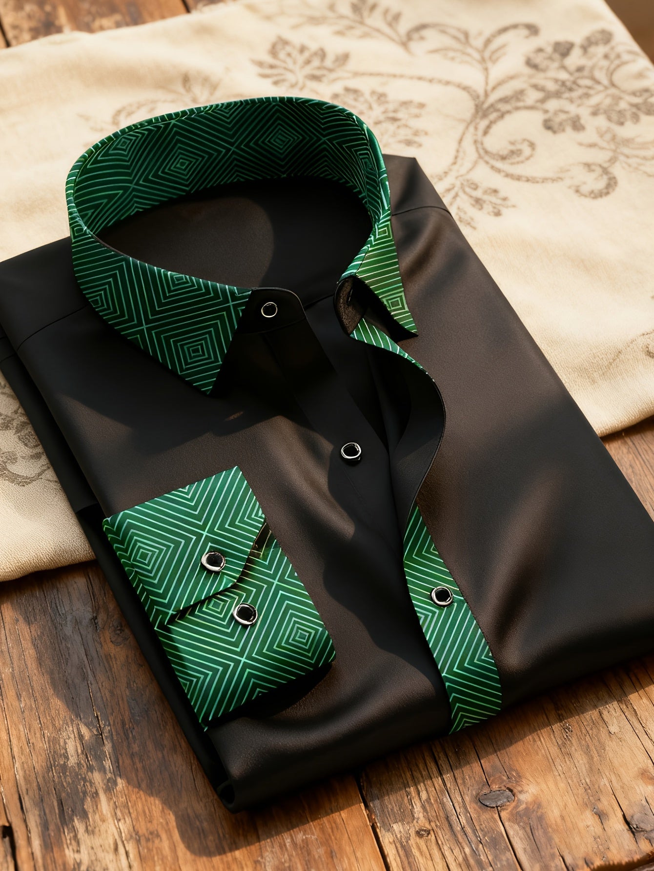 Chemise Homme Manches Longues Col Revers Couleur Unie Infroissable 100% Polyester Decontractee - Noir FR S-XL
