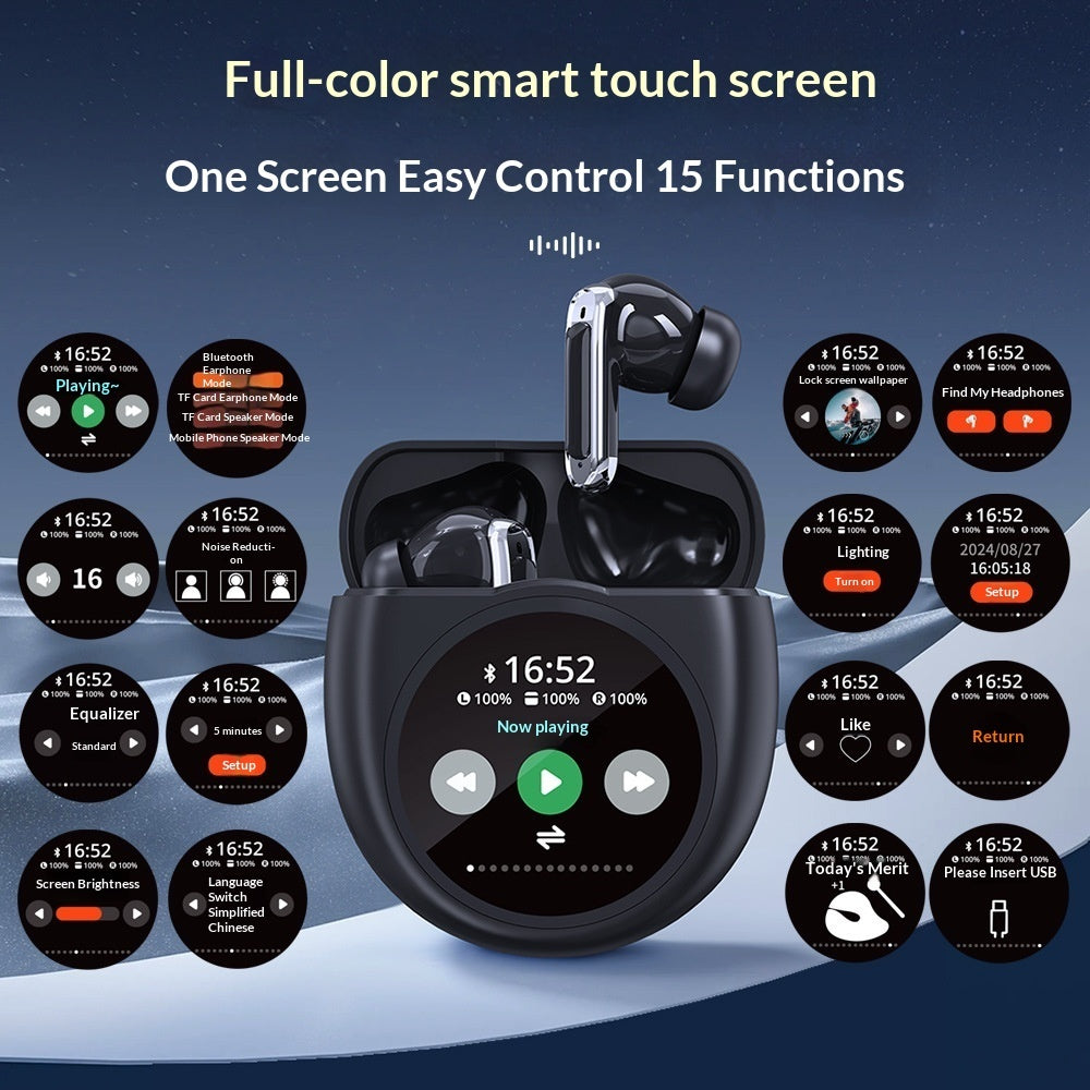 Casque Bluetooth Sans Fil Reduction de Bruit avec Ecran - Intra-Auriculaire, 4-8h Autonomie