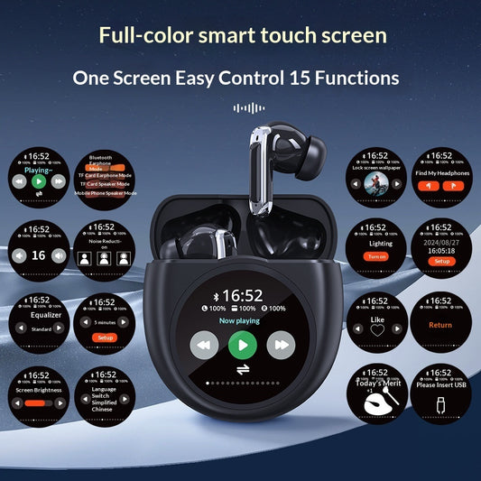 Casque Bluetooth Sans Fil Reduction de Bruit avec Ecran - Intra-Auriculaire, 4-8h Autonomie