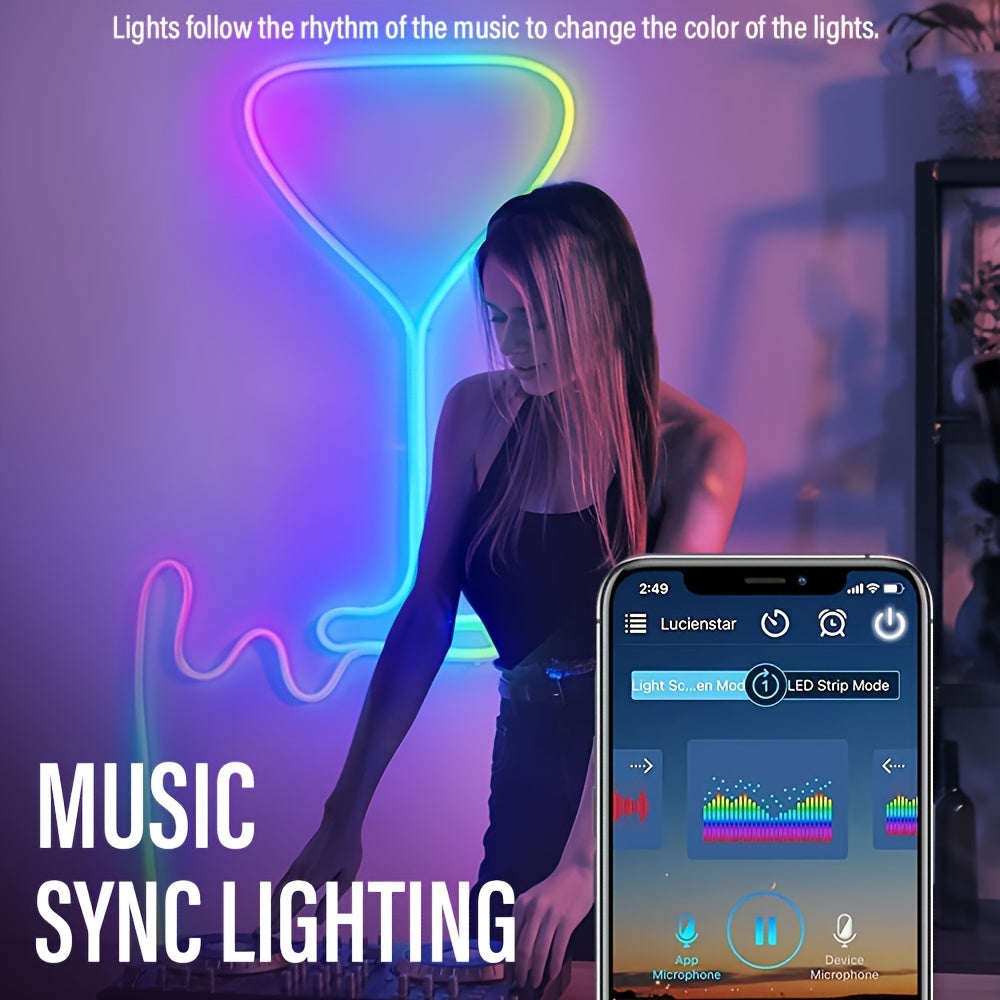 Bande lumineuse néon intelligente, câble flexible RGBIC - Topdecheztop.fr
