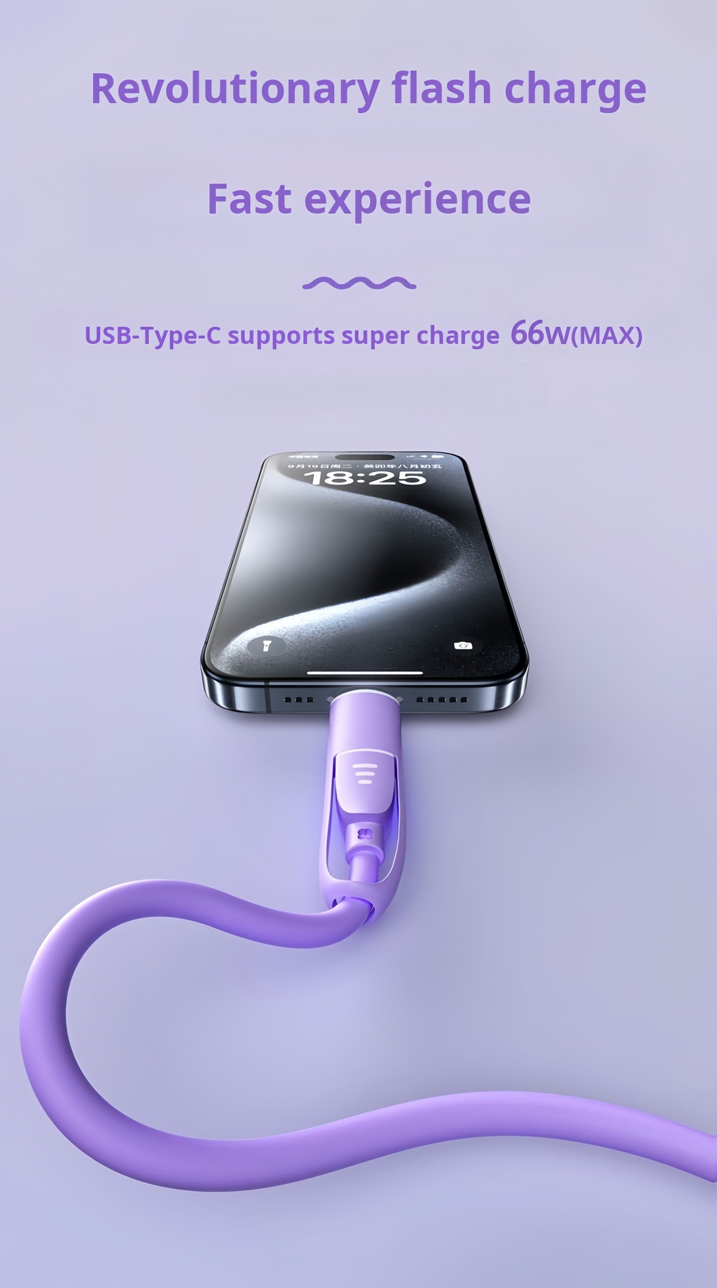 Câble de Charge Ultra-Rapide 4 en 1 – 66W, Type-C vers Lightning, Silicone | ZQJIL