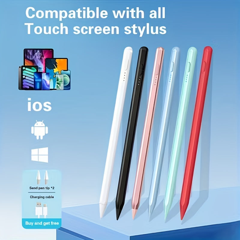 Stylet Tactile Rechargeable USB Haute Precision - Batterie 120mAh Longue Autonomie Blanc