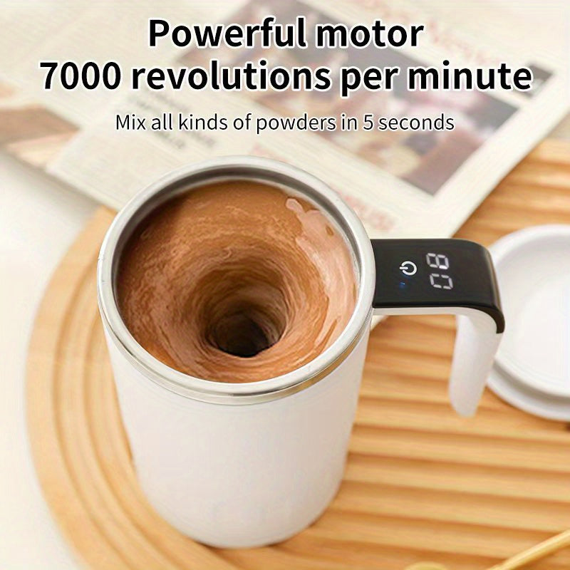 Mug electrique LED temperature - Rechargeable USB, portable, cafe chocolat moka, noir ou blanc