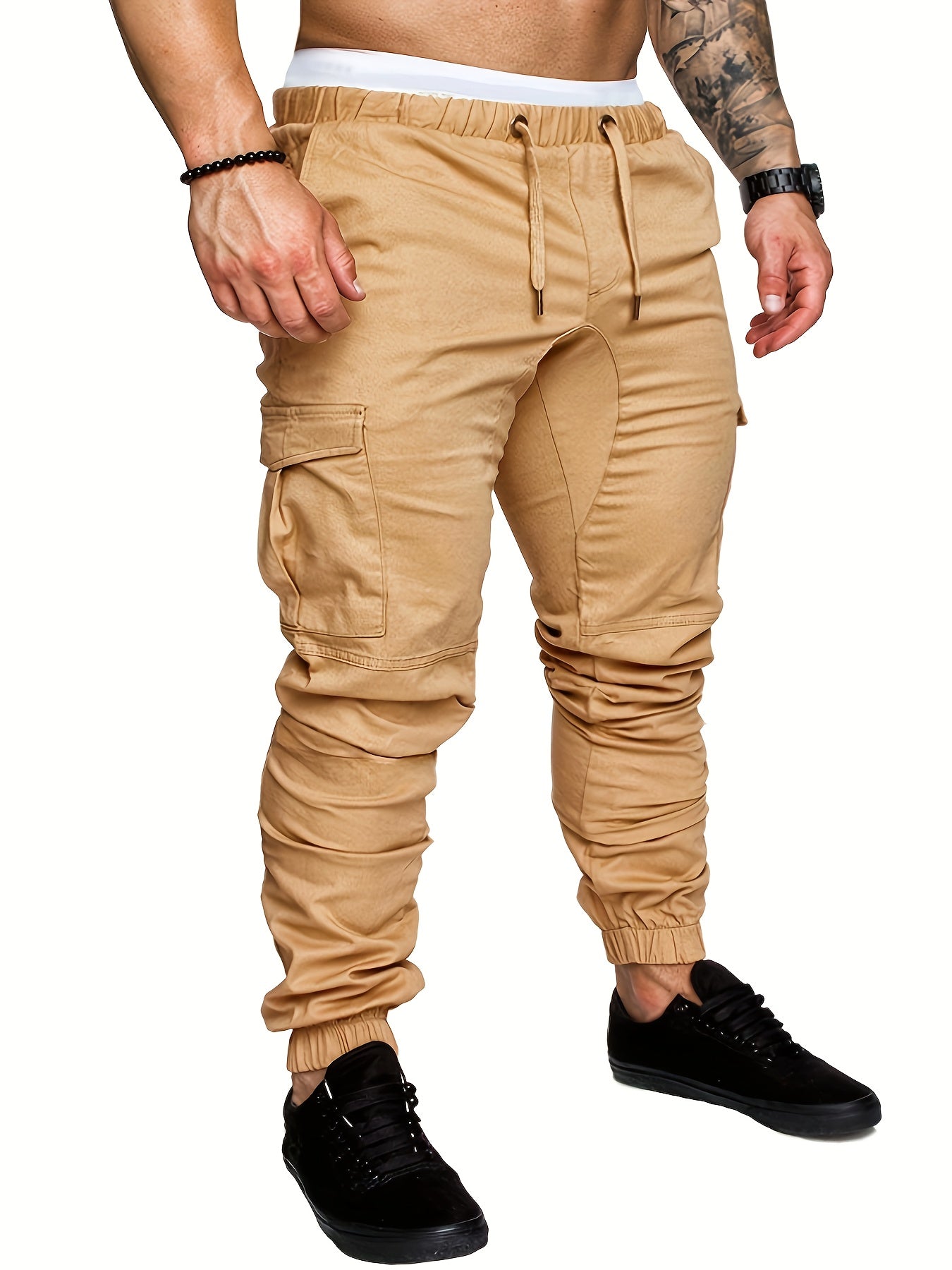 Pantalon Cargo Homme Multi-Poches – 95% Coton, Coupe Régulière, 7 Coloris, S à XXL