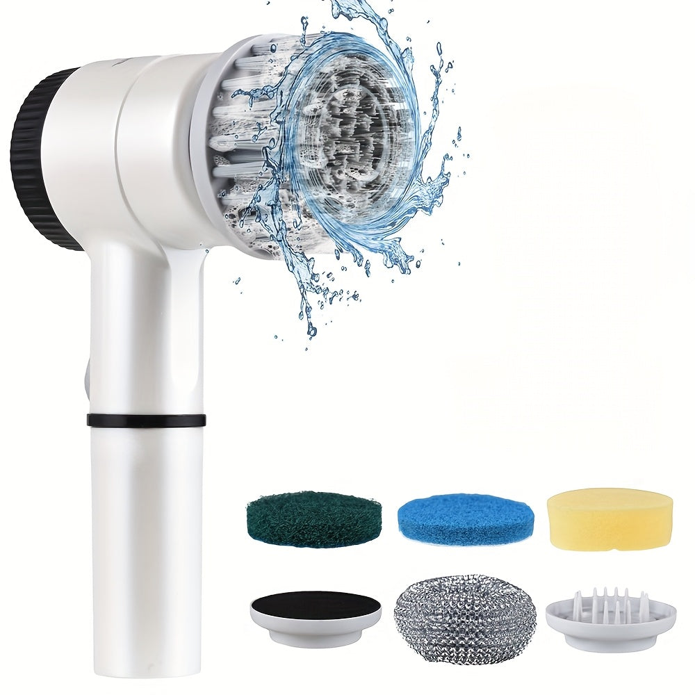 Brosse de Nettoyage Electrique Rotative Sans Fil Rechargeable USB - Multifonction Salle de Bain Cuisine Bleu Blanc