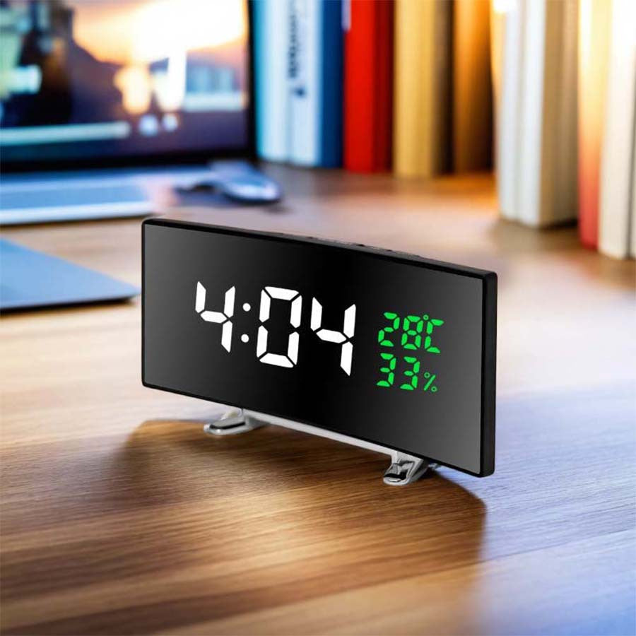 Réveil LED Multifonction Grand Ecran 6,6 Pouces - Heure Temperature Humidite USB