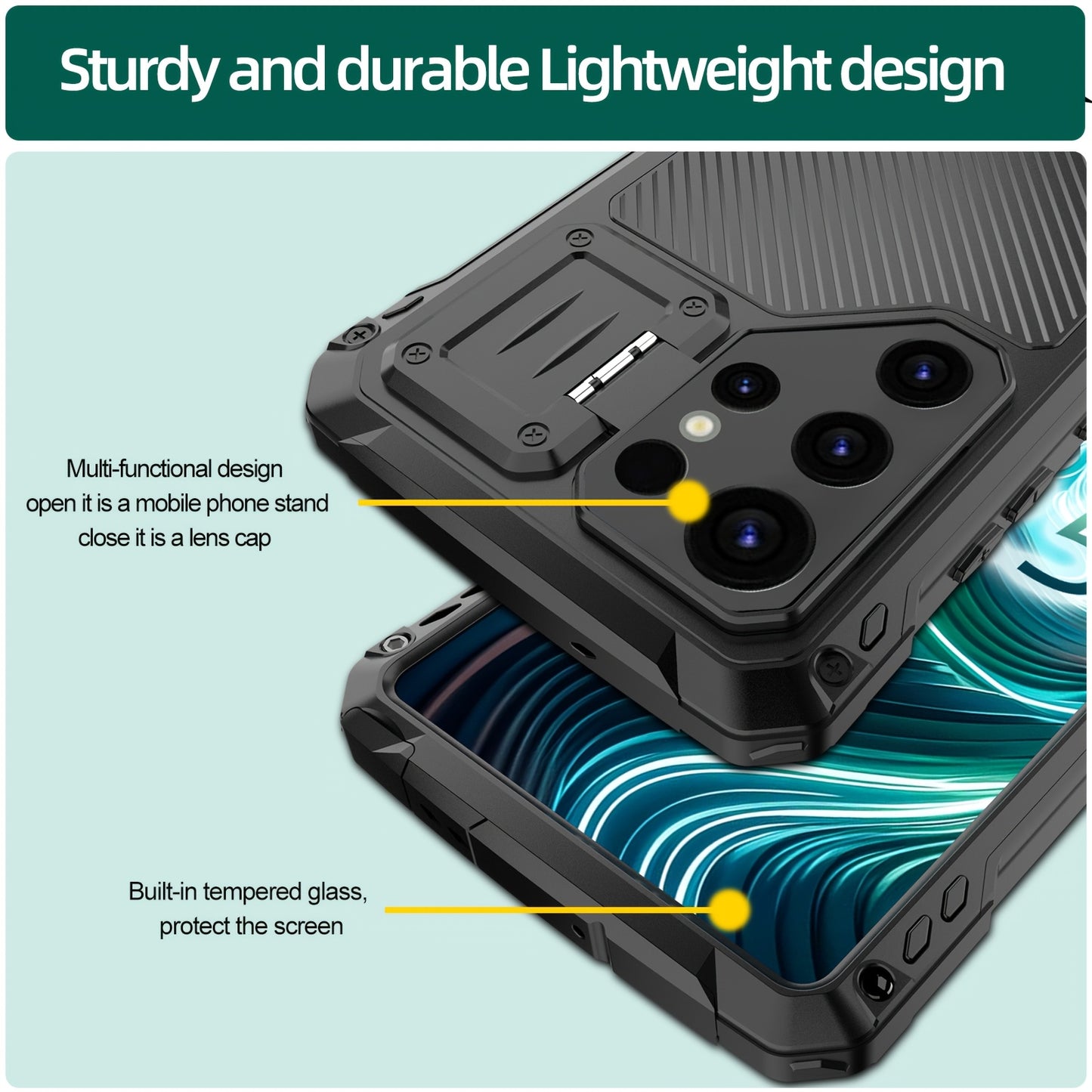 Coque Samsung Galaxy S23 S24 S25 Ultra Metal Magnetique Antichoc - Aluminium, Chargement Sans Fil, Protection Lentilles, Support, 3 Coloris