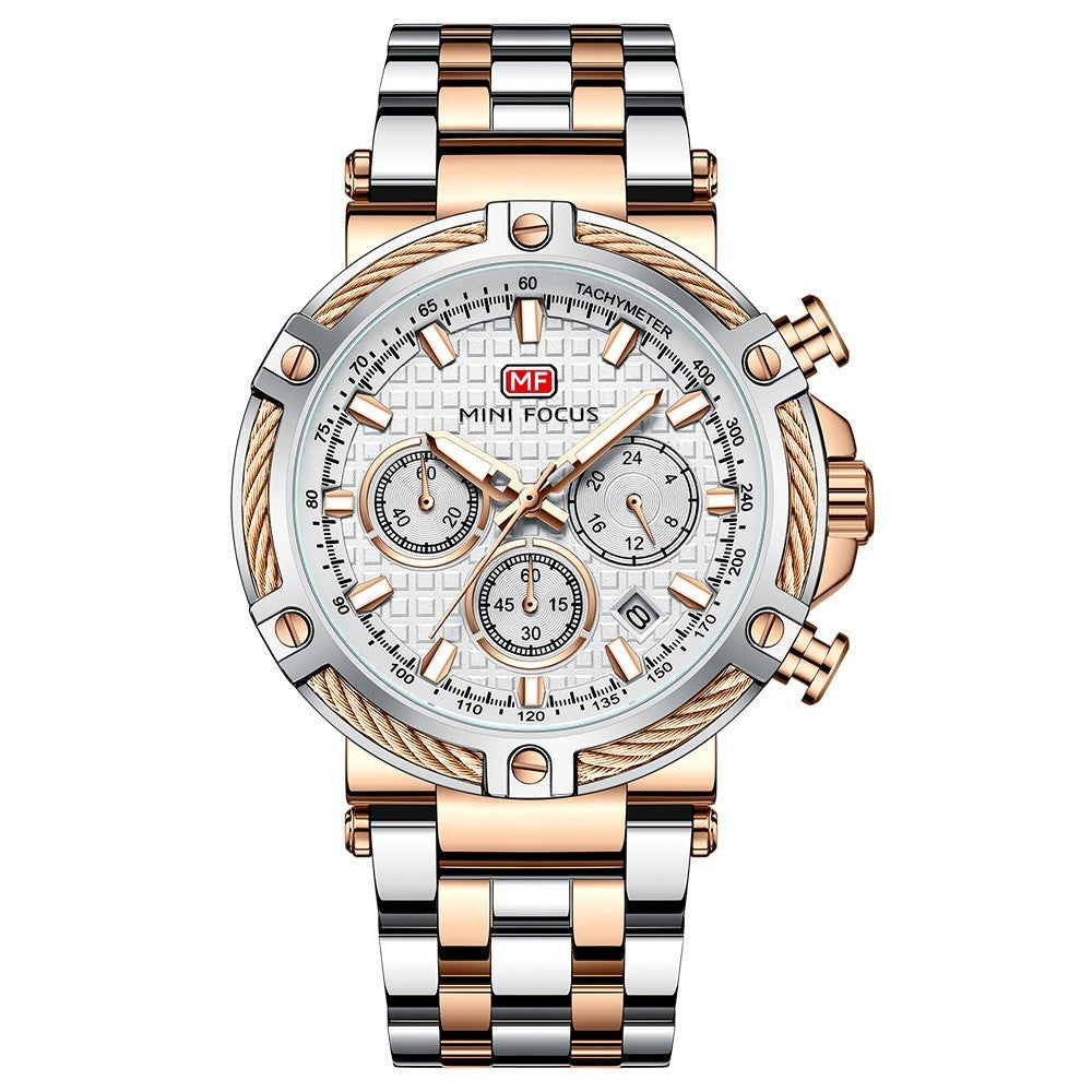 Montre à quartz étanche et lumineuse pour homme avec bracelet en acier Opération réussie - Topdecheztop.fr