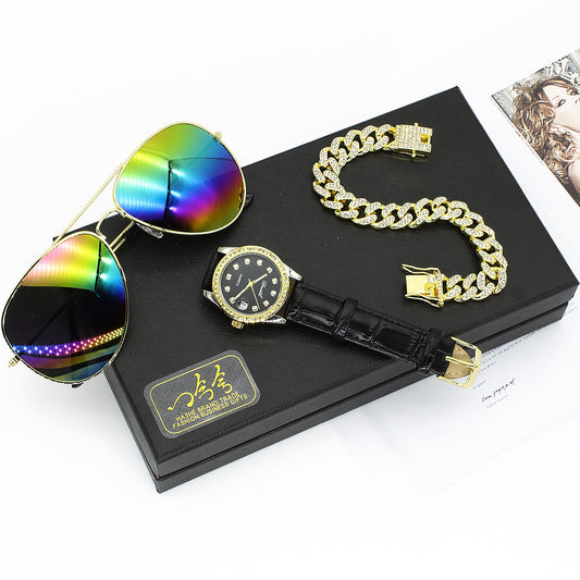 Coffret Cadeau Femme – Montre + Bracelet (+ Lunettes Style A) Ultra-Fine 8mm 🎁⌚