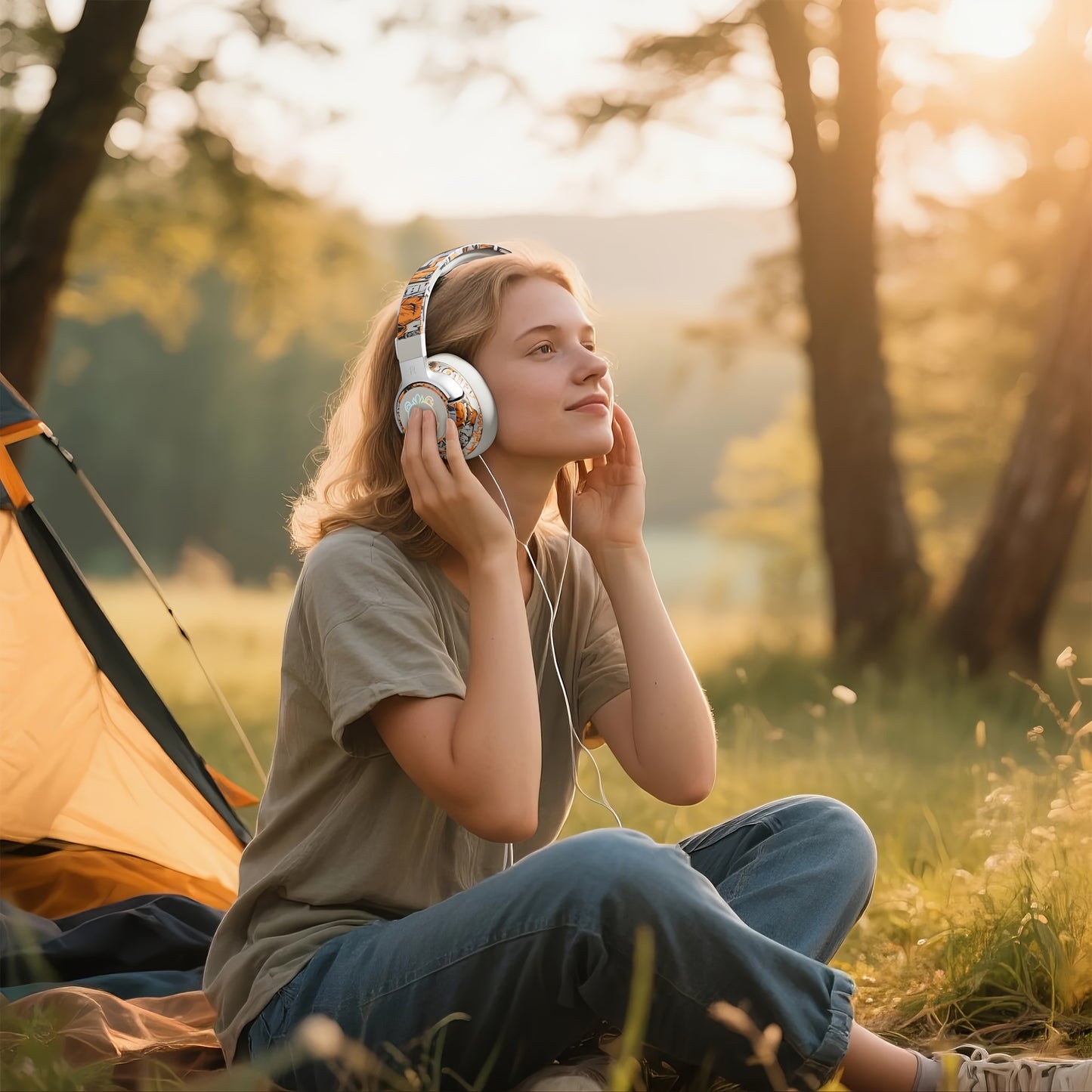 Casque Audio Circum-Aural Style Graffiti – Micro Intégré, Batterie 350mAh & USB-C | 3 Coloris | YUE CUI