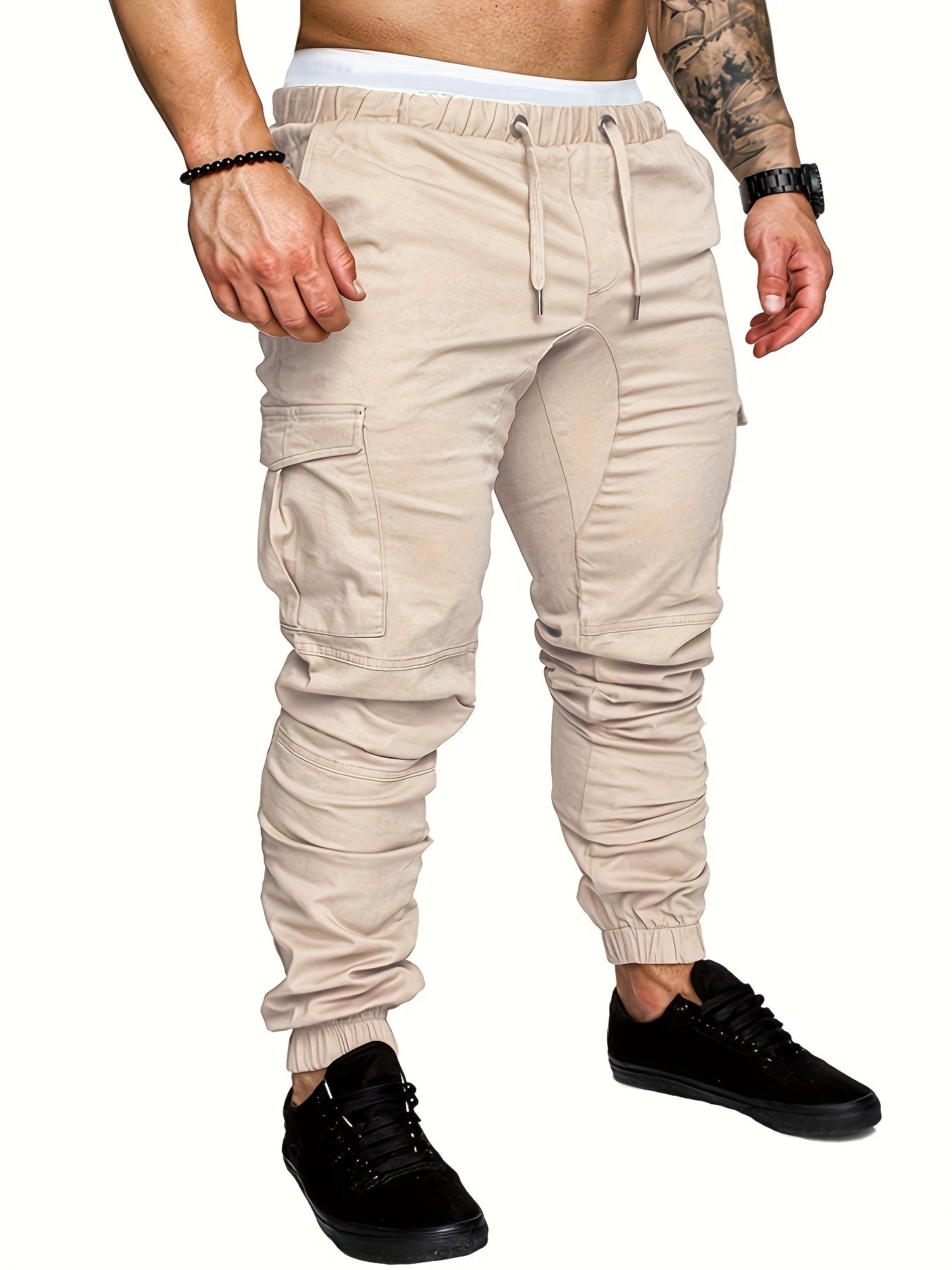 Pantalon Cargo Homme Multi-Poches – 95% Coton, Coupe Régulière, 7 Coloris, S à XXL