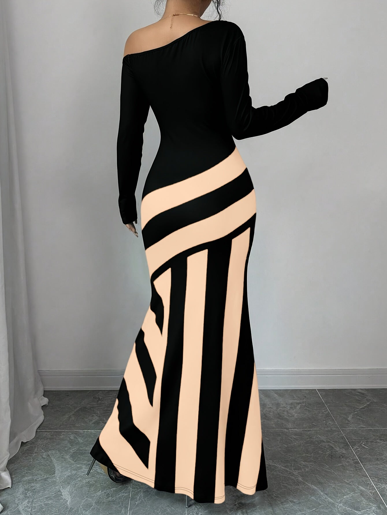 Robe Multi-Positions Femme - Asymetrique, Motif Geometrique, Style Elegant, 3 Coloris