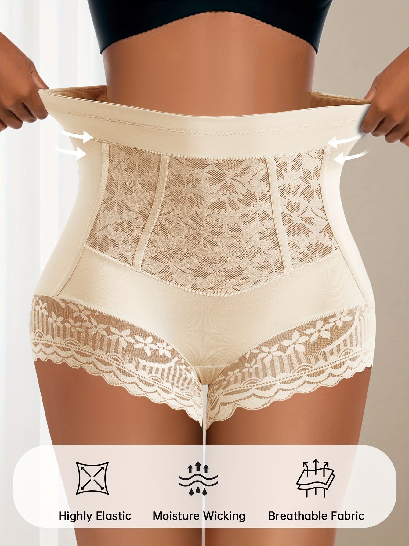 Lot de 2 Culottes Gainantes Taille Haute en Dentelle QUASTI – Ventre Plat, Maintien Élevé & Style Élégant | S au XXL