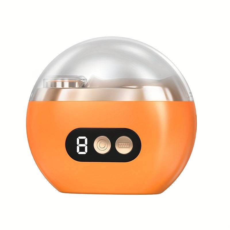 Coupe-ongles electrique 2 en 1 - Manucure, polissage, anti-coupure, eclairage, recharge USB, blanc ou orange
