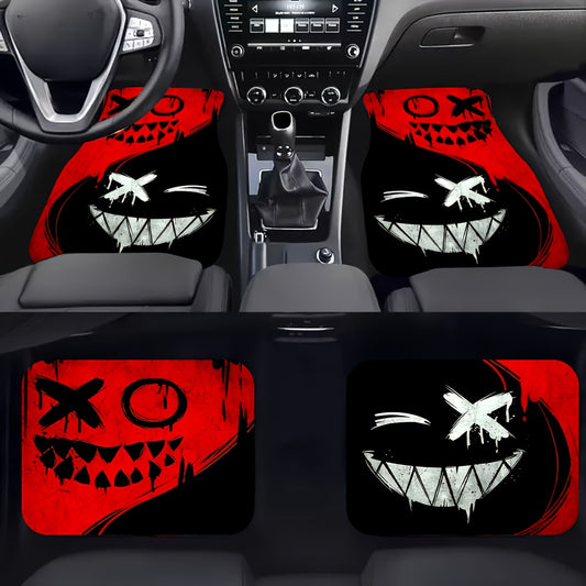 Lot de 4 Tapis de Sol Voiture Motif Fantômes – Caoutchouc Universel