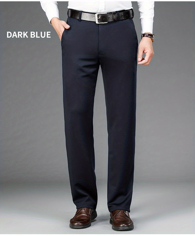 Pantalon Habillé Homme Classique – 93,5% Polyester 6,5% Élasthanne, Coupe Régulière, 6 Coloris XS-XXL