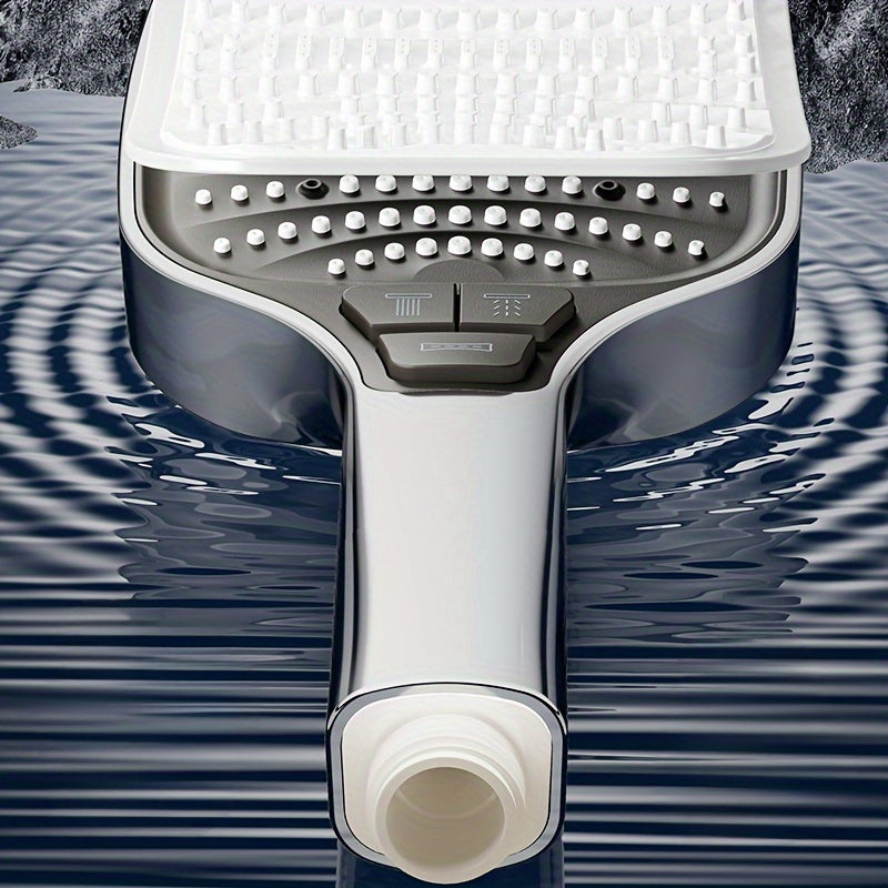 Pommeau de Douche 8 Modes Effet Pluie - Carre, Finition Polie, Montage Mural