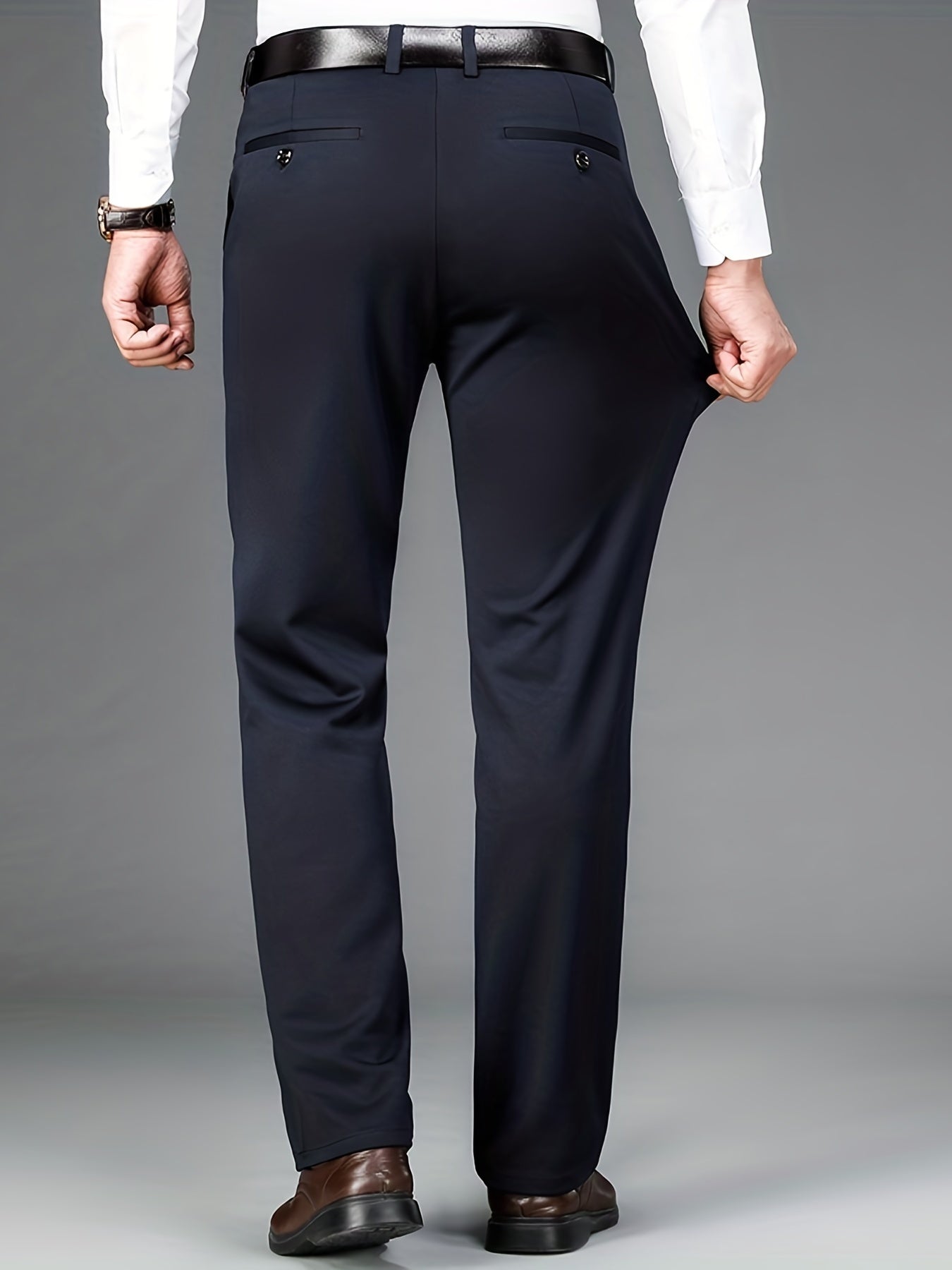 Pantalon Habillé Homme Classique – 93,5% Polyester 6,5% Élasthanne, Coupe Régulière, 6 Coloris XS-XXL
