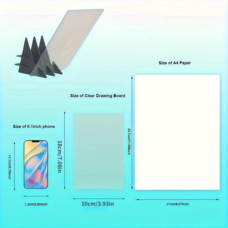 Planche à dessin optique avec miroir et support réglable