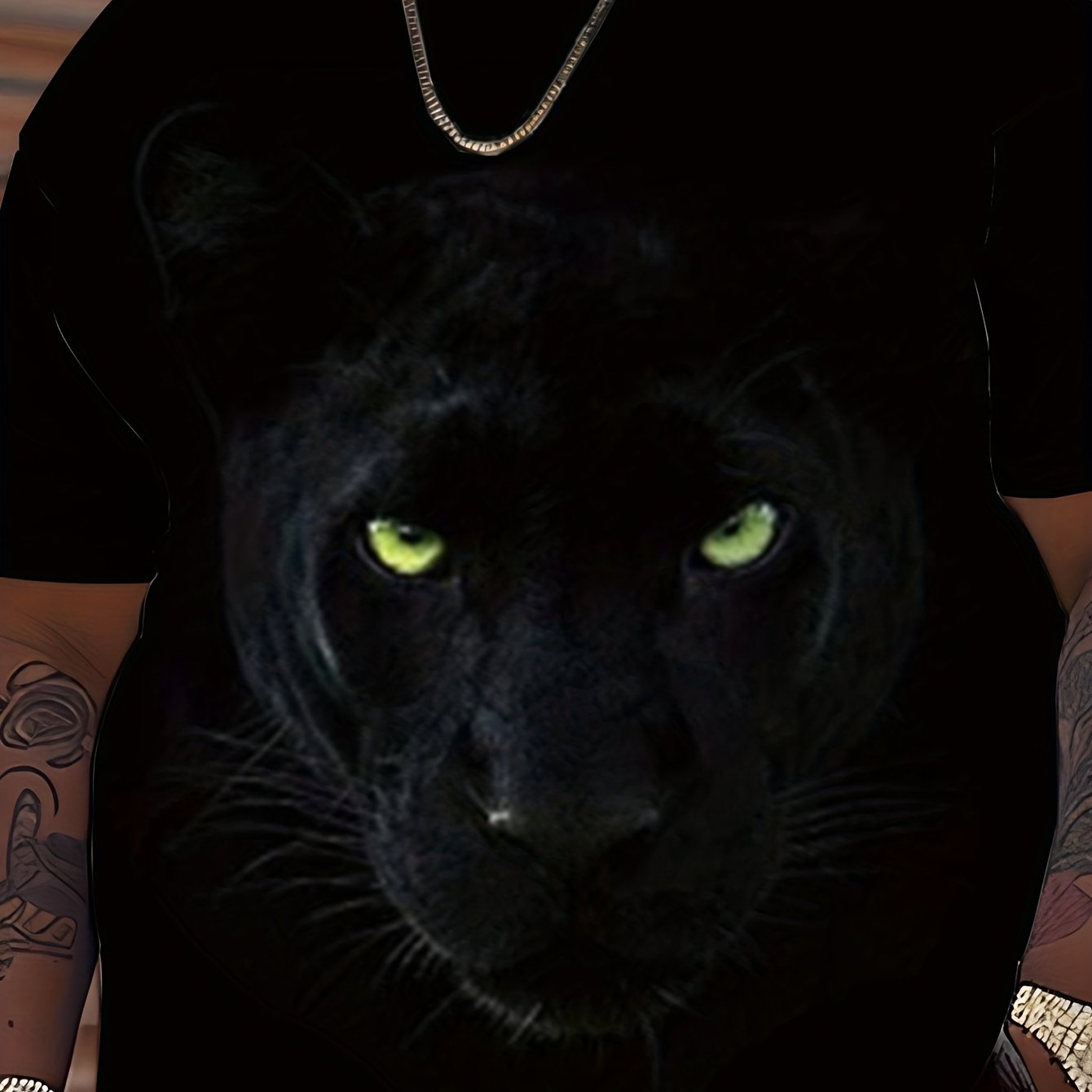 T-Shirt Homme Col Rond Manches Courtes Imprime Animal 3D Aleatoire - 100% Polyester Decontracte Sport Noir FR S-XXL